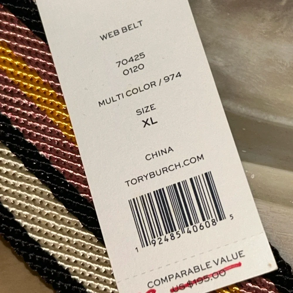 Tory Burch Web Striped Multicolor Belt - Picture 3 of 3